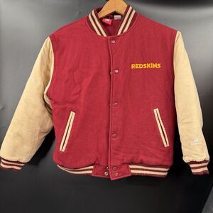 VTG Team NFL Washington Redskins Leather Sleeve Wool Letterman Jacket Med